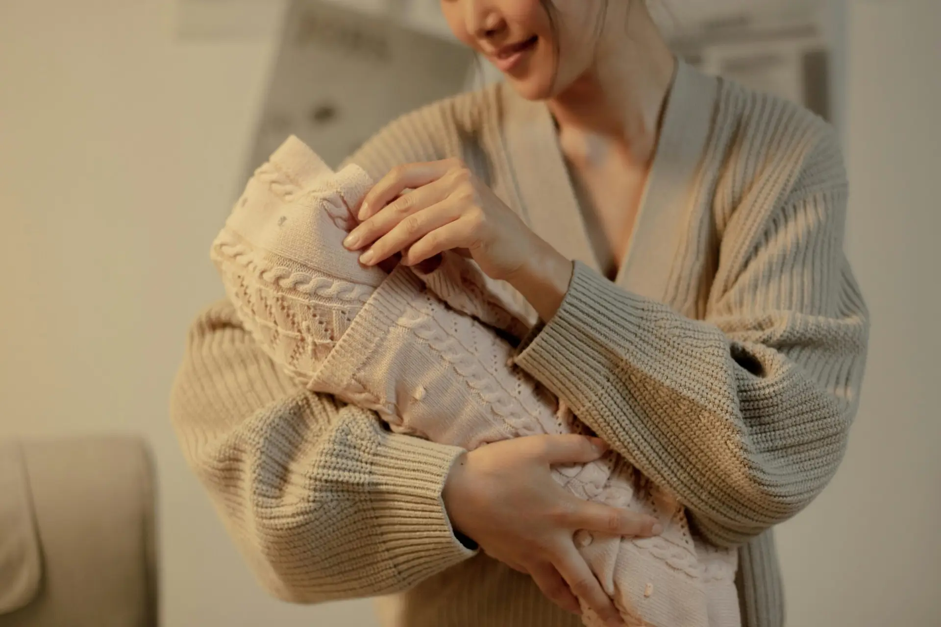 Mother connecting with baby, trusting her intuition