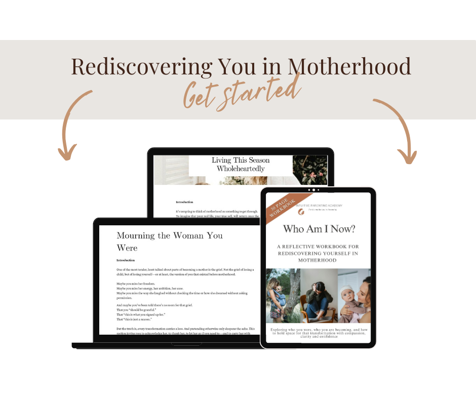 A gentle postpartum workbook to help mothers navigate matrescence, rediscover their identity, and find clarity, confidence, and self-connection in motherhood.